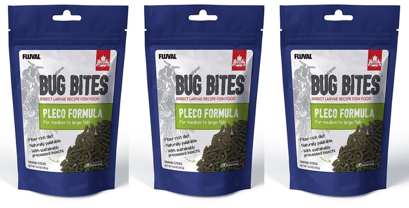 Fluval (3 Pack) Bug Bites Bottom Feeder Pleco Formula for Medium to Large Fish